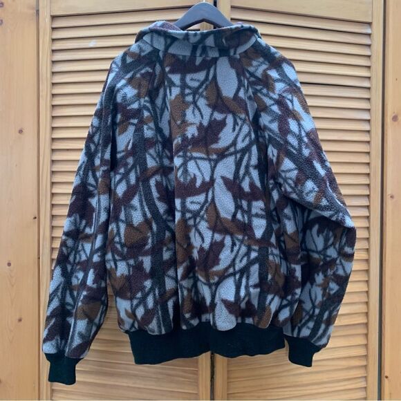 Vintage Leaf Pattern Full Zip Jacket XXL - Picture 5 of 6